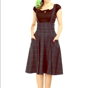 Collectif Alexa Blackwatch Check Swing Skirt